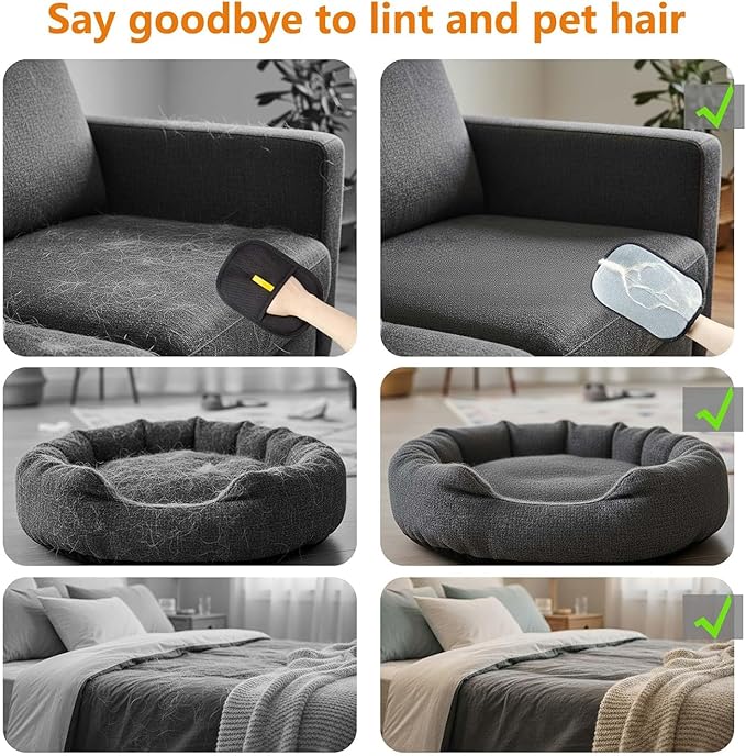 Static Removal Gloves for Pet Hair: Dogs & Cats)