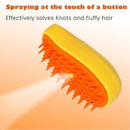 2 in 1 Mango Shape Pet Steam Brush