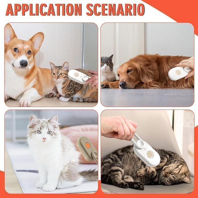 Steam Brush PET MASSAGE BRUSH (Dogs & Cats)